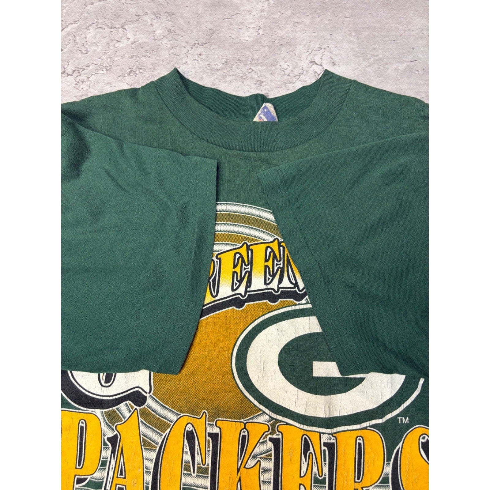Vintage 1994 Green Bay Packers NFL Spellout Graphic Football T-Shirt Size Large
