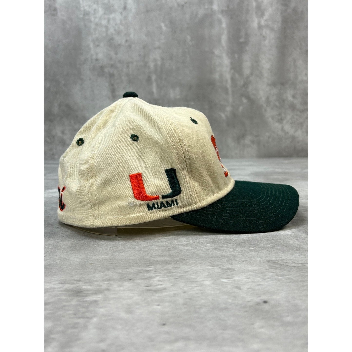 Vintage 90s Miami Hurricanes NCAA Embroidered Sports Specialties Fitted Sz 7 1/4