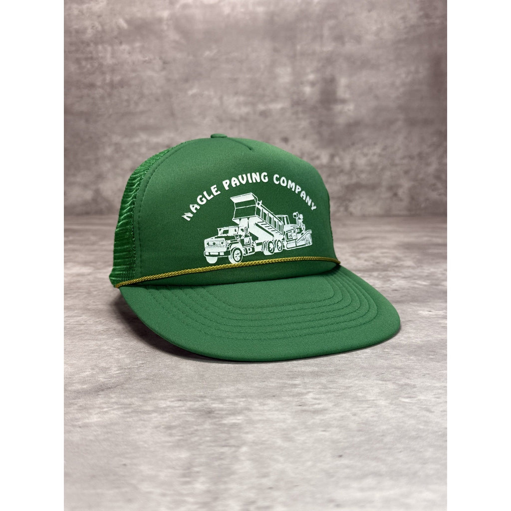 Vintage 90s Nagle Paving Company Graphic Spellout Trucker Snapback Hat OSFA