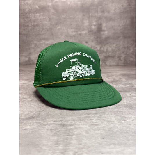 Vintage 90s Nagle Paving Company Graphic Spellout Trucker Snapback Hat OSFA