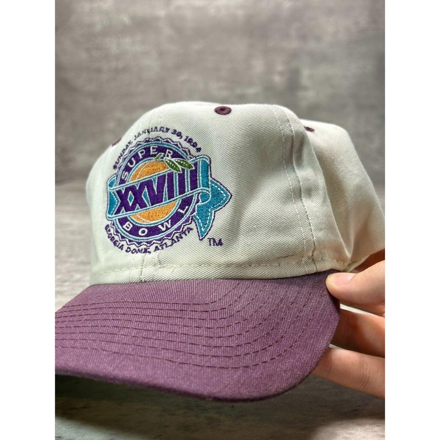 VTG 1994 NFL Super Bowl XXVIII Bills Vs Cowboys Embroidered Snapback Hat OSFA