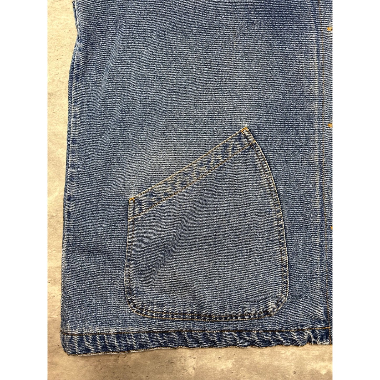 Vintage 90s RiverEdge Plaid Lined Light Wash Denim Workwear Chore Jacket Sz 2XL