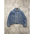 VTG 80s Levis Orange Tab Quilted Lined Medium Wash Denim Trucker Jacket Sz Large