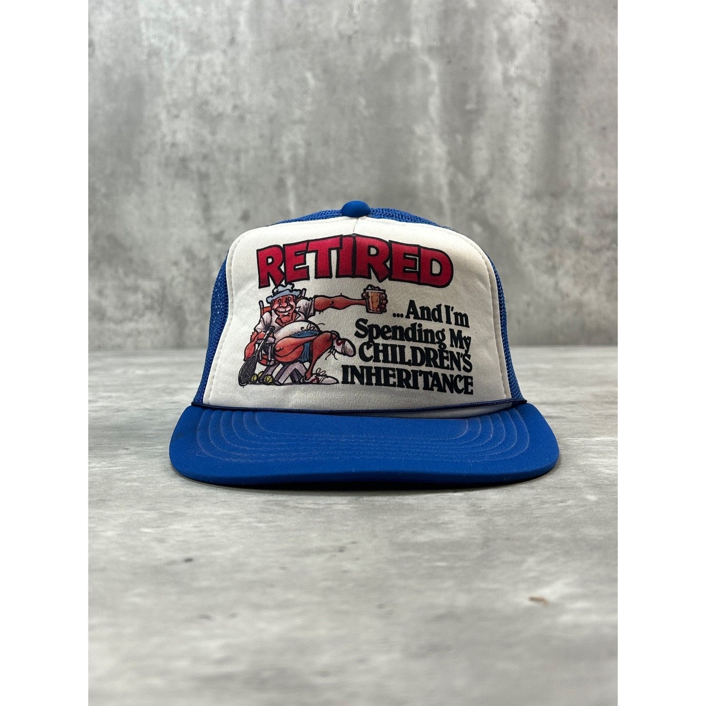 Vintage 80s/90s Retired And Spending My Children's Inheritance Snapback Hat OSFA