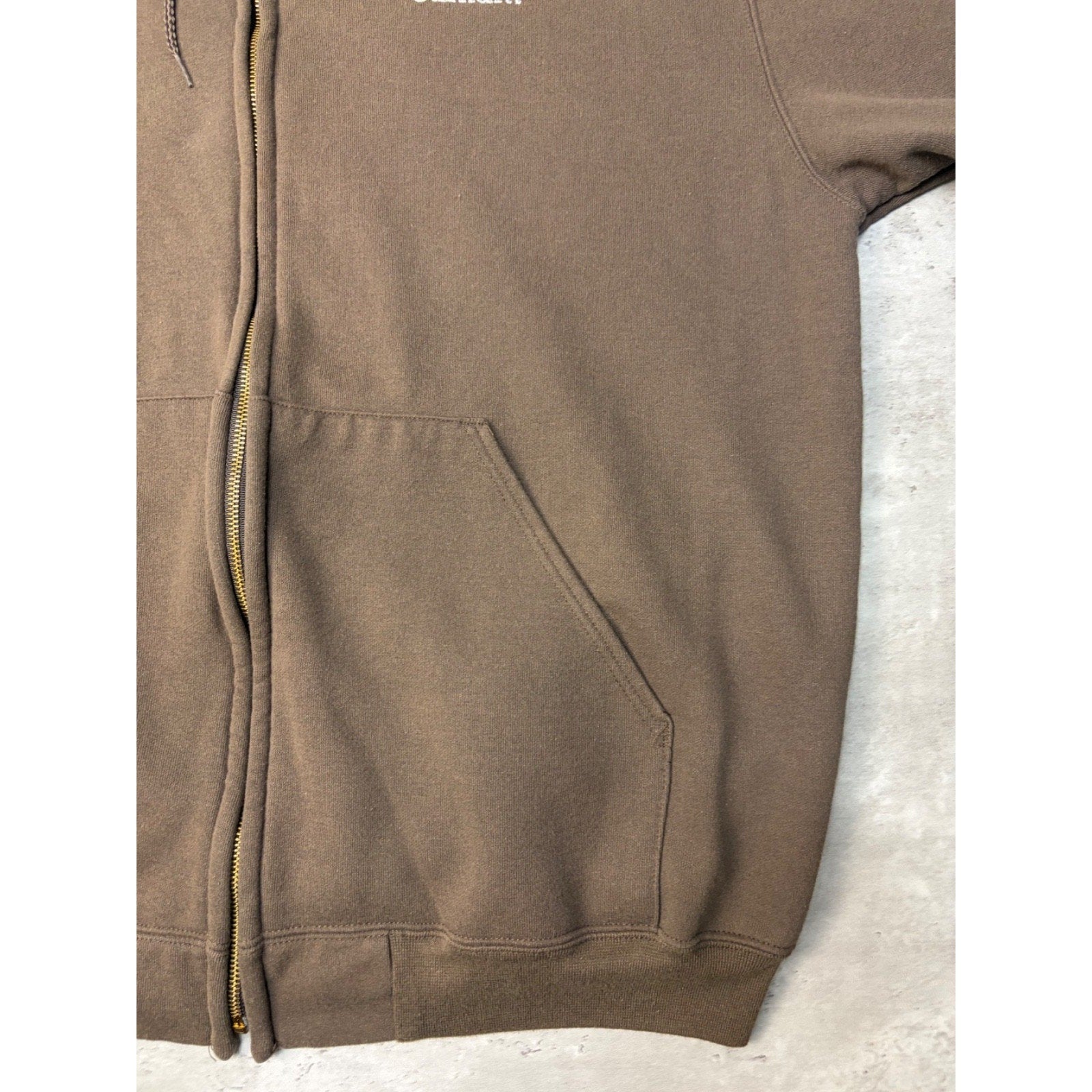 Vintage Carhartt Embroidered Spellout Full Zip Hooded Sweatshirt Size XL