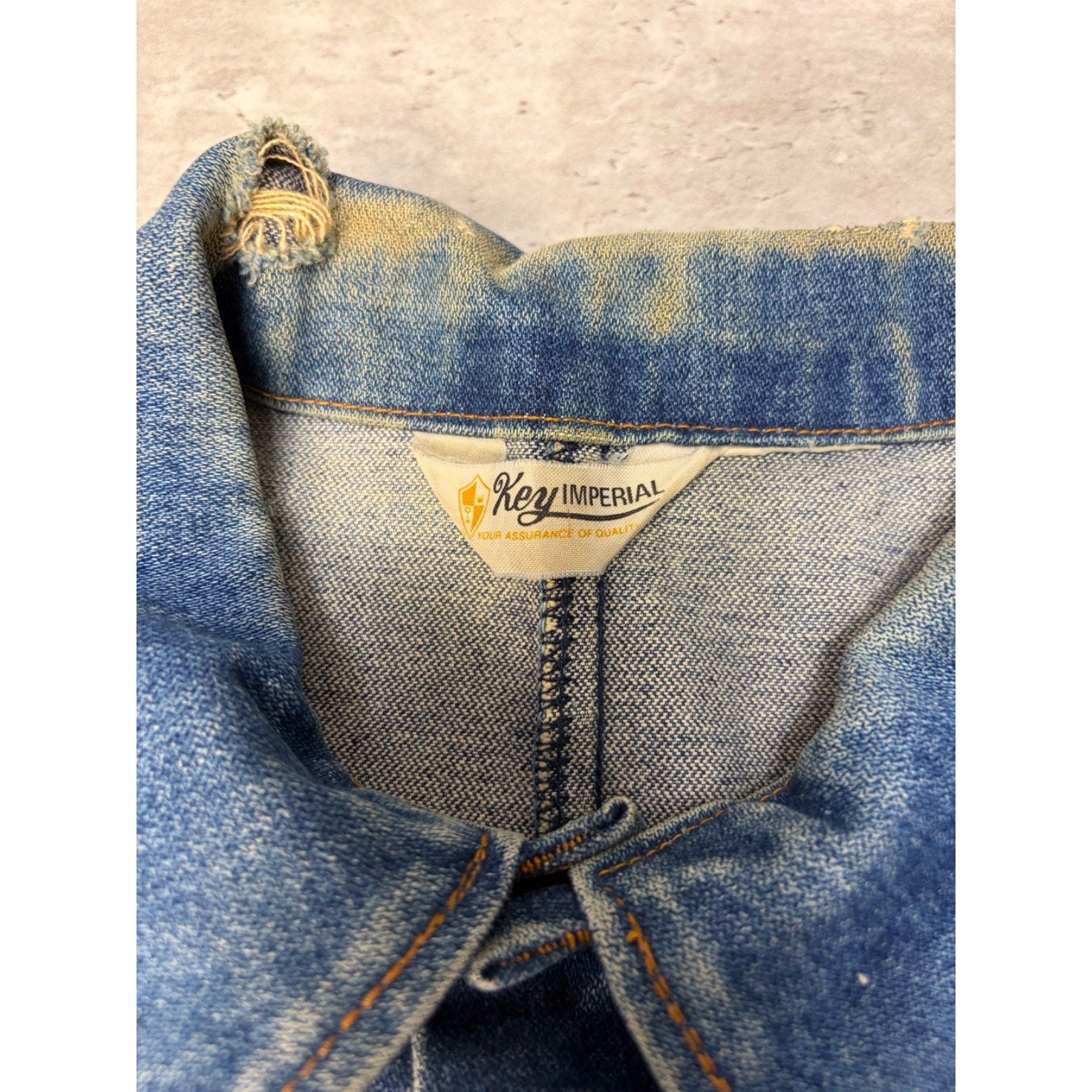 Vintage 1970s Key Imperial Dark Wash Denim Trucker Jacket Size