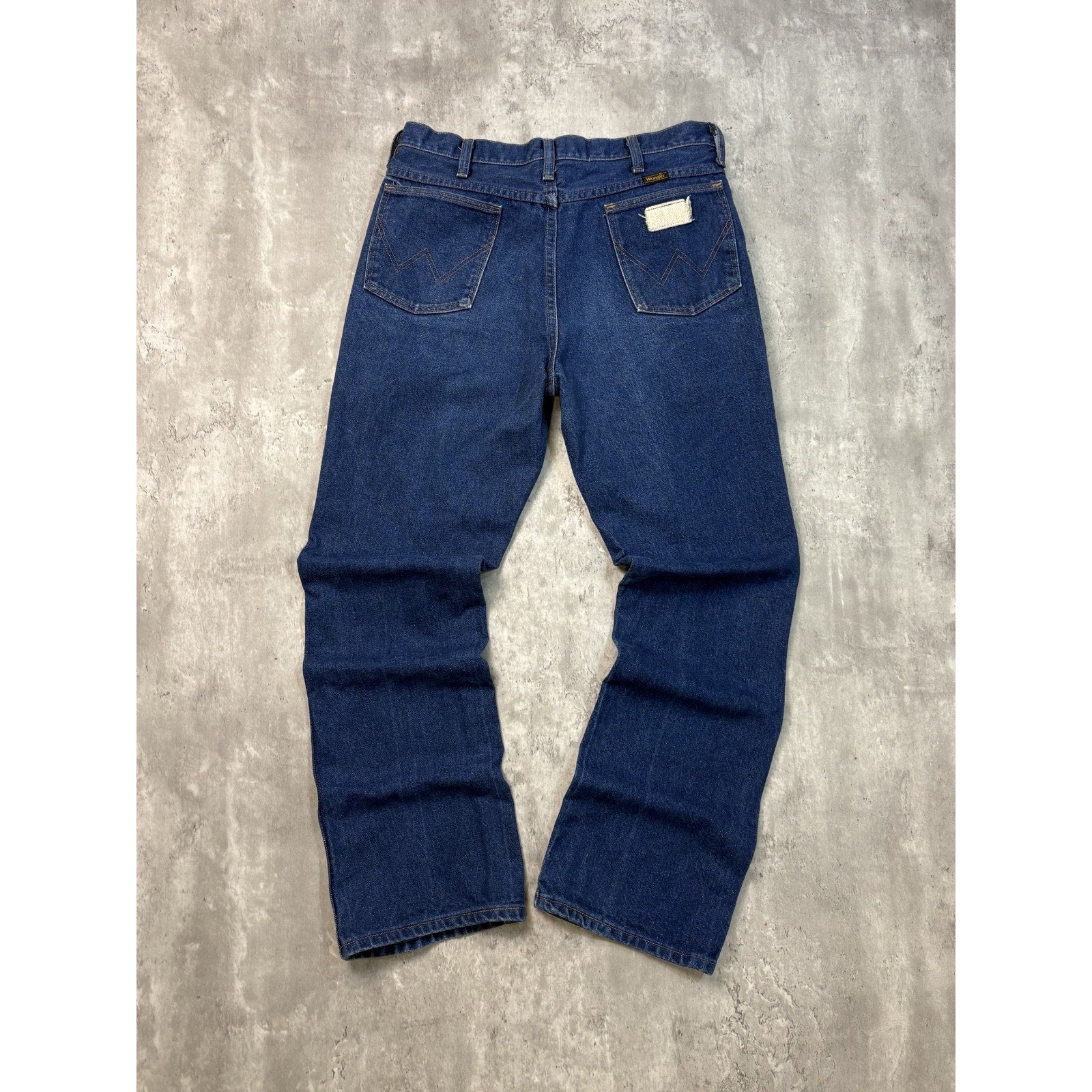 Vintage 80s Wrangler Western Style Dark Wash Denim Pants Size 32