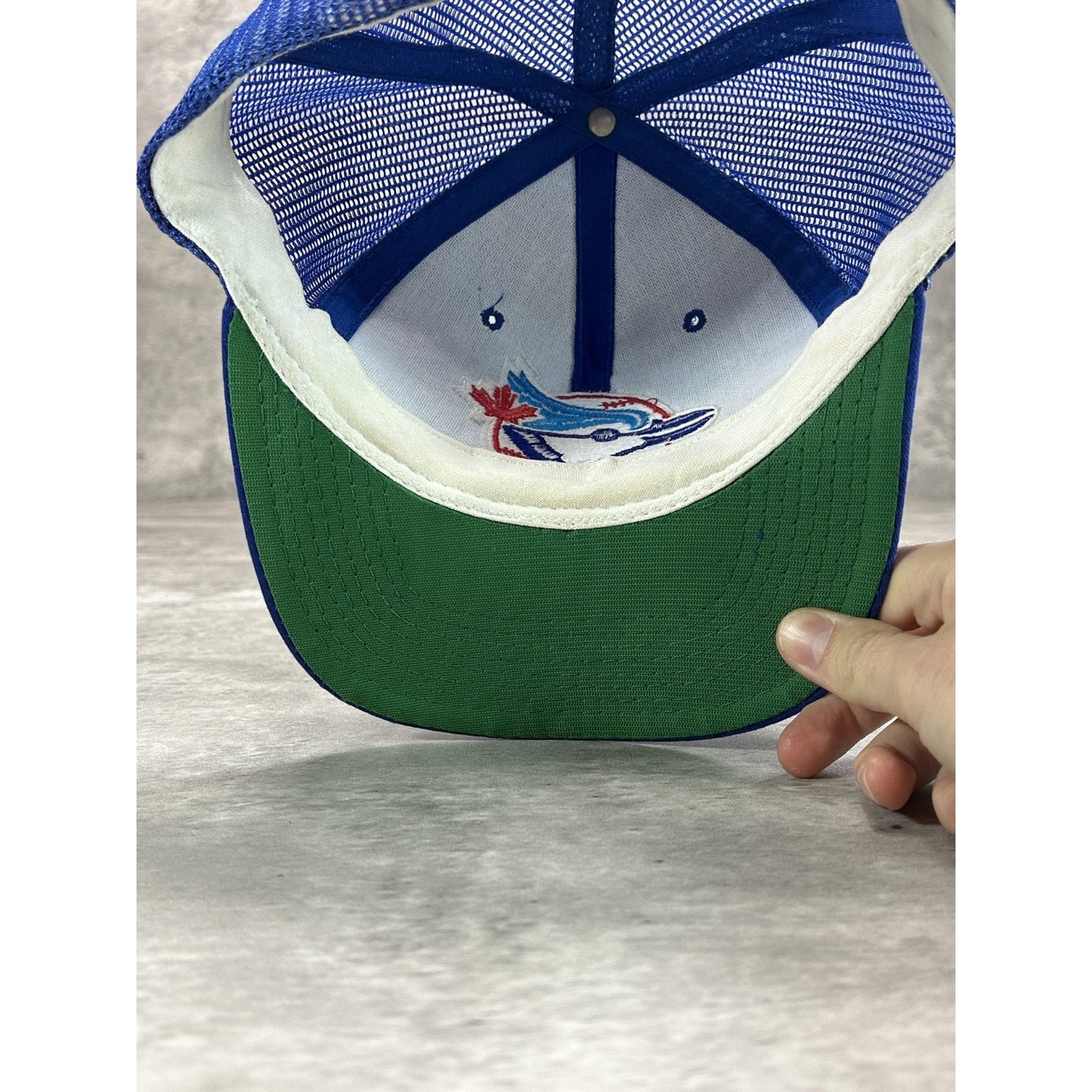 Vintage 80s/90s Toronto Blue Jays MLB Embroidered Logo Trucker Snapback Hat OSFA