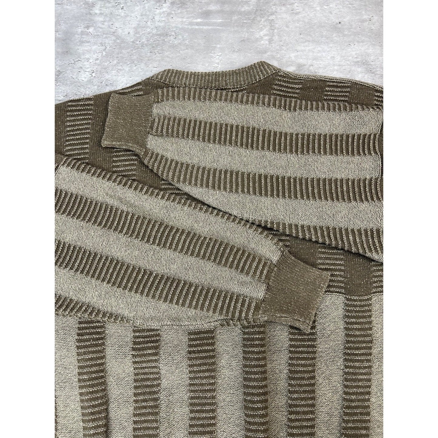 Vintage 90s Golf Paneled Graphic Pullover Ribbed Knit Sweater Size Large