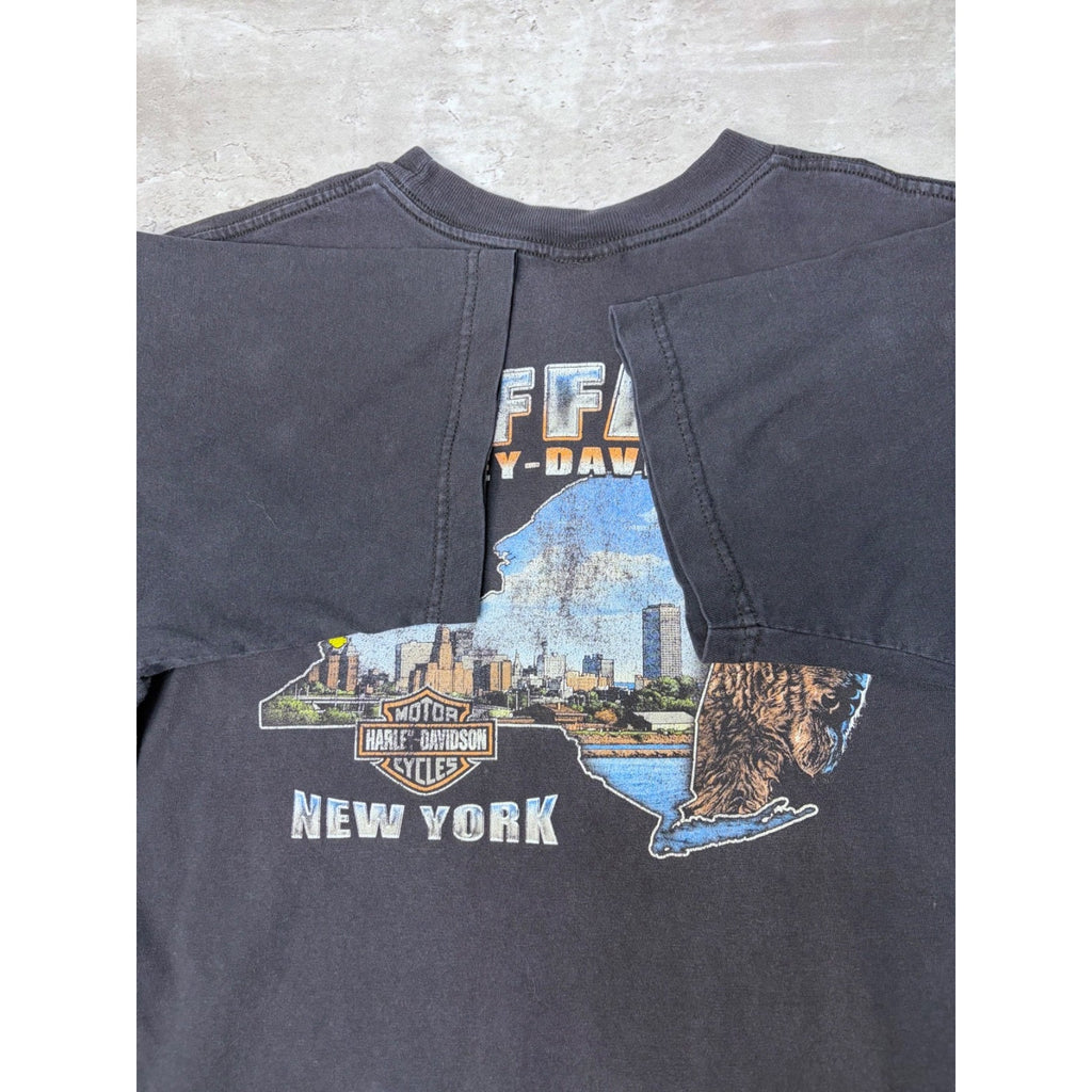 Vintage 2005 Harley Davidson Buffalo Destination Graphic T-Shirt Size Large