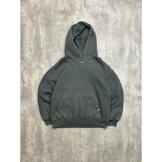 Vintage Russell Athletics Blank Pullover Charcoal Gray Hooded Sweatshirt Large