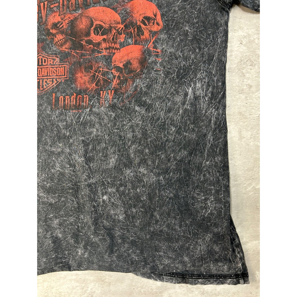Vintage Harley Davidson Skull Graphic Spellout T-Shirt Size XL