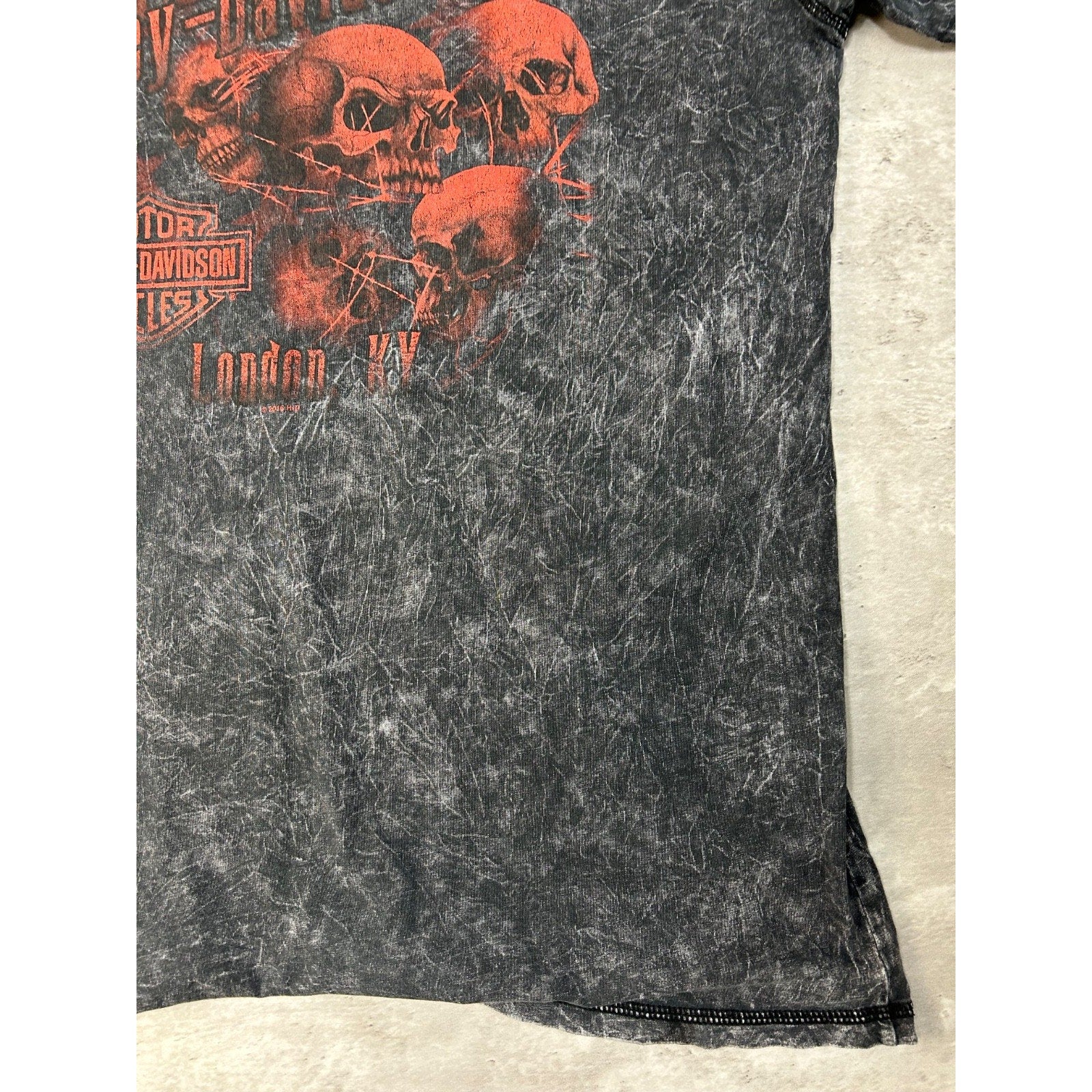 Vintage Harley Davidson Skull Graphic Spellout T-Shirt Size XL