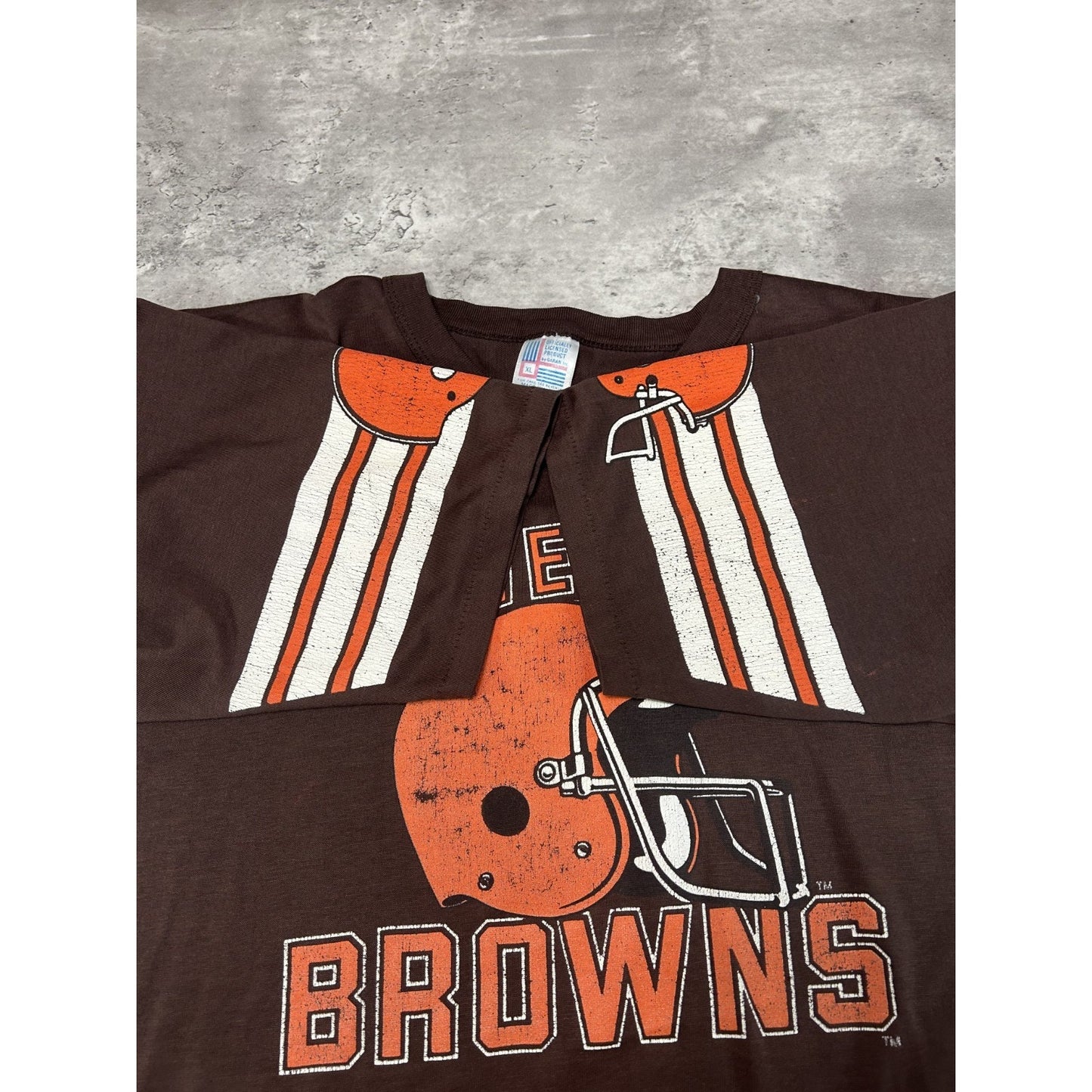 Vintage 90s Cleveland Browns NFL Helmet Graphic Spellout Football Jersey Size XL