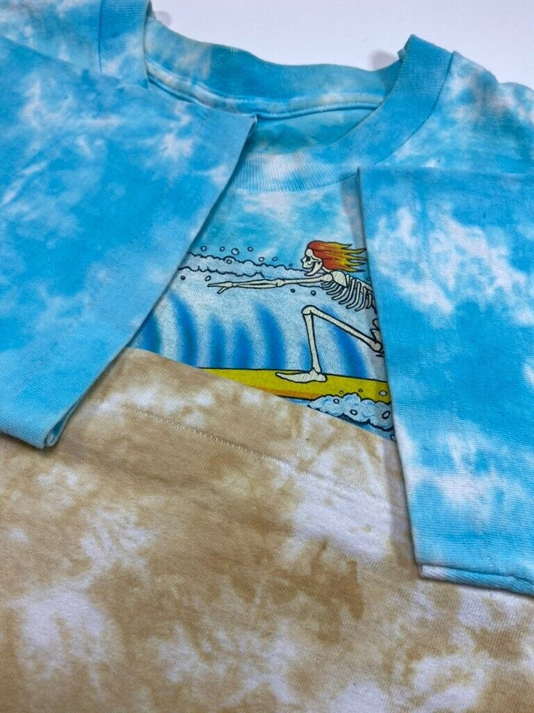 Vintage 1992 Joey Mars Liquid Blue Tye Dye Art Graphic T-Shirt Size Large 90s