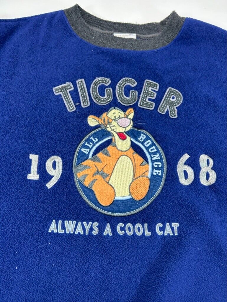 Vintage Winnie The Pooh Tigger Cartoon Graphic Fleece Sweatshirt Size Medium