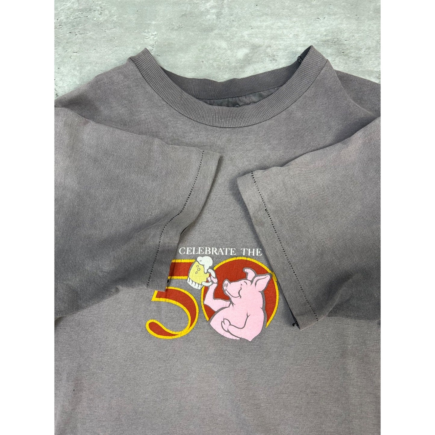 Vintage 90s Grubstake Bar & Grill Harley Parody Graphic T-Shirt Size Large Black