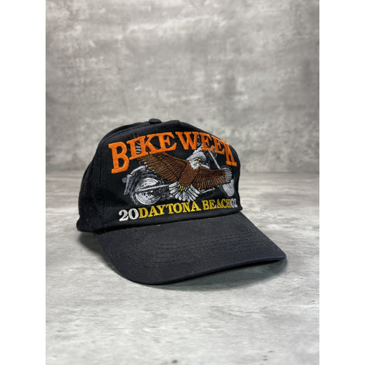 Vintage 2002 Bike Week Embroidered Bald Eagle Motorcycle Snapback Hat OSFA