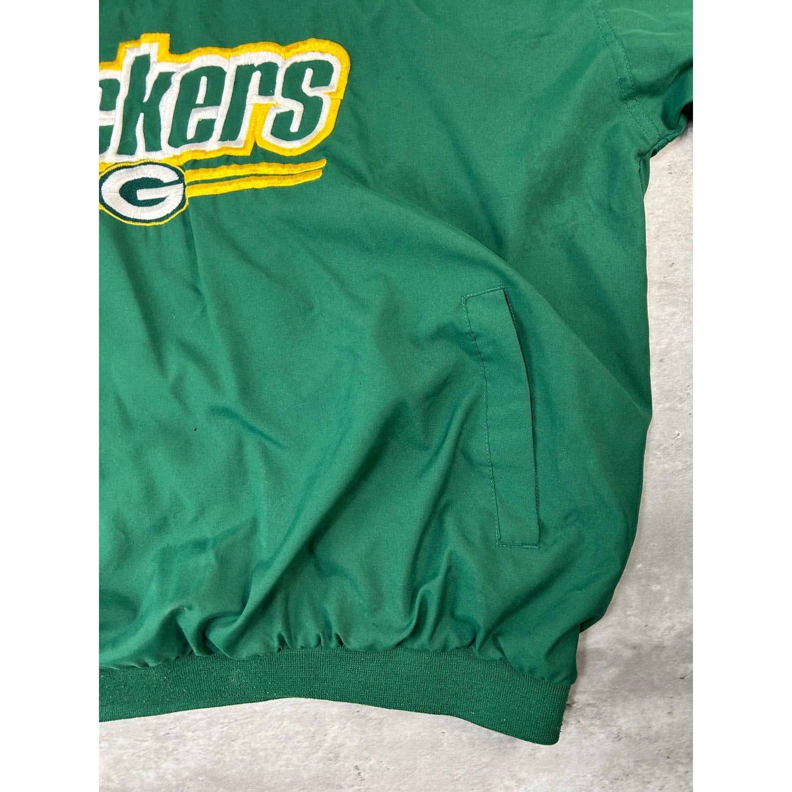 Vintage Green Bay Packers NFL Reebok Pullover Windbreaker Jacket Size 2XL