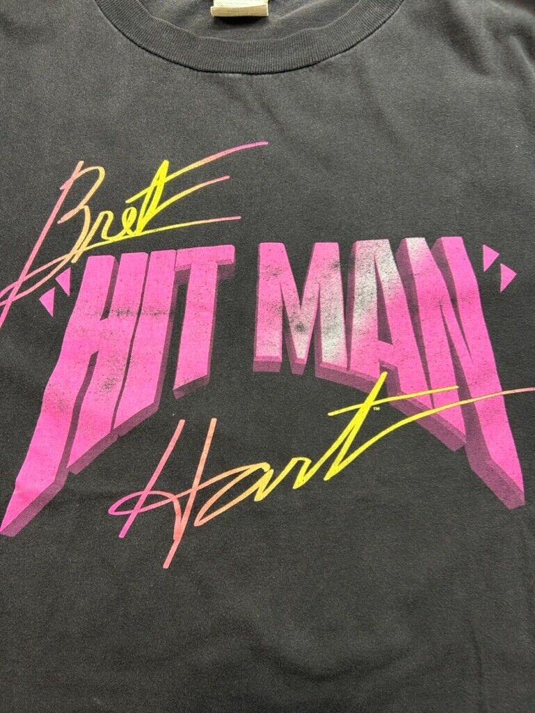 Vintage 1995 WWF Brett Hit Man Hart The Excellence Of Execution T-Shirt Size XL