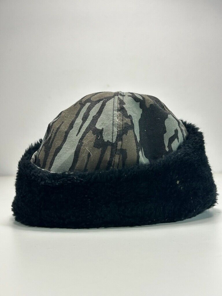 Vintage 80s Tree Camo Insulated Hunting Hat Large