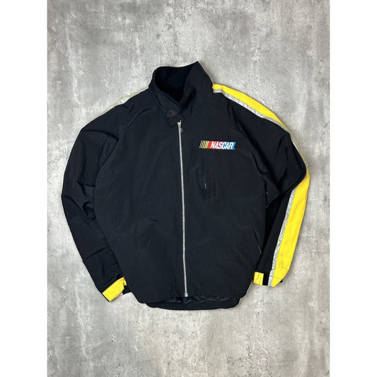 Vintage Nascar Nikon Two Tone Embroidered Logo Full Zip Nylon Jacket Size XL
