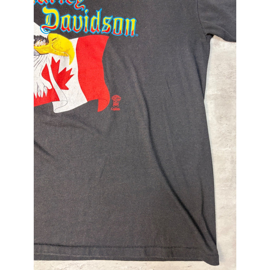 Vintage 80s/90s Harley Davidson Canada Bald Eagle Graphic T-Shirt Size XL
