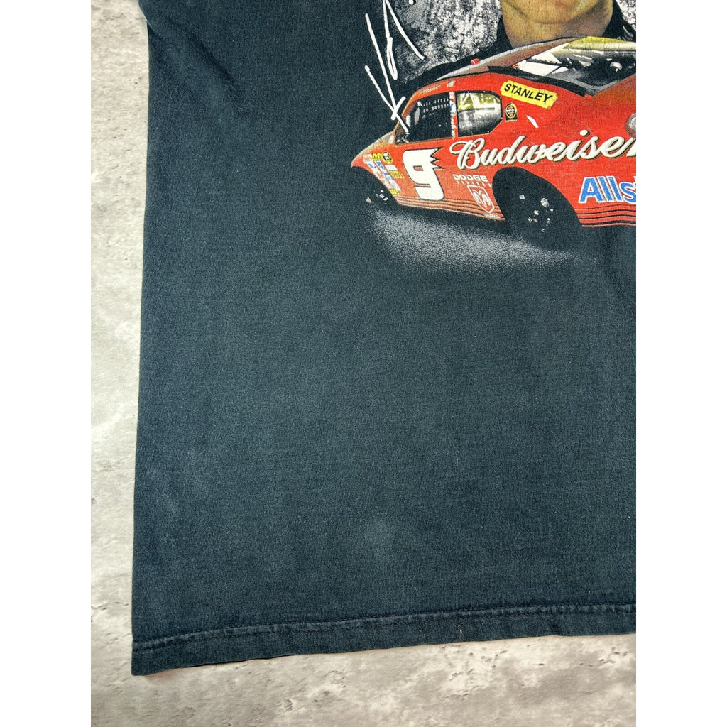 Kasey Kahne #9 Nascar Budweiser Portrait Graphic T-Shirt Size 2XL Black