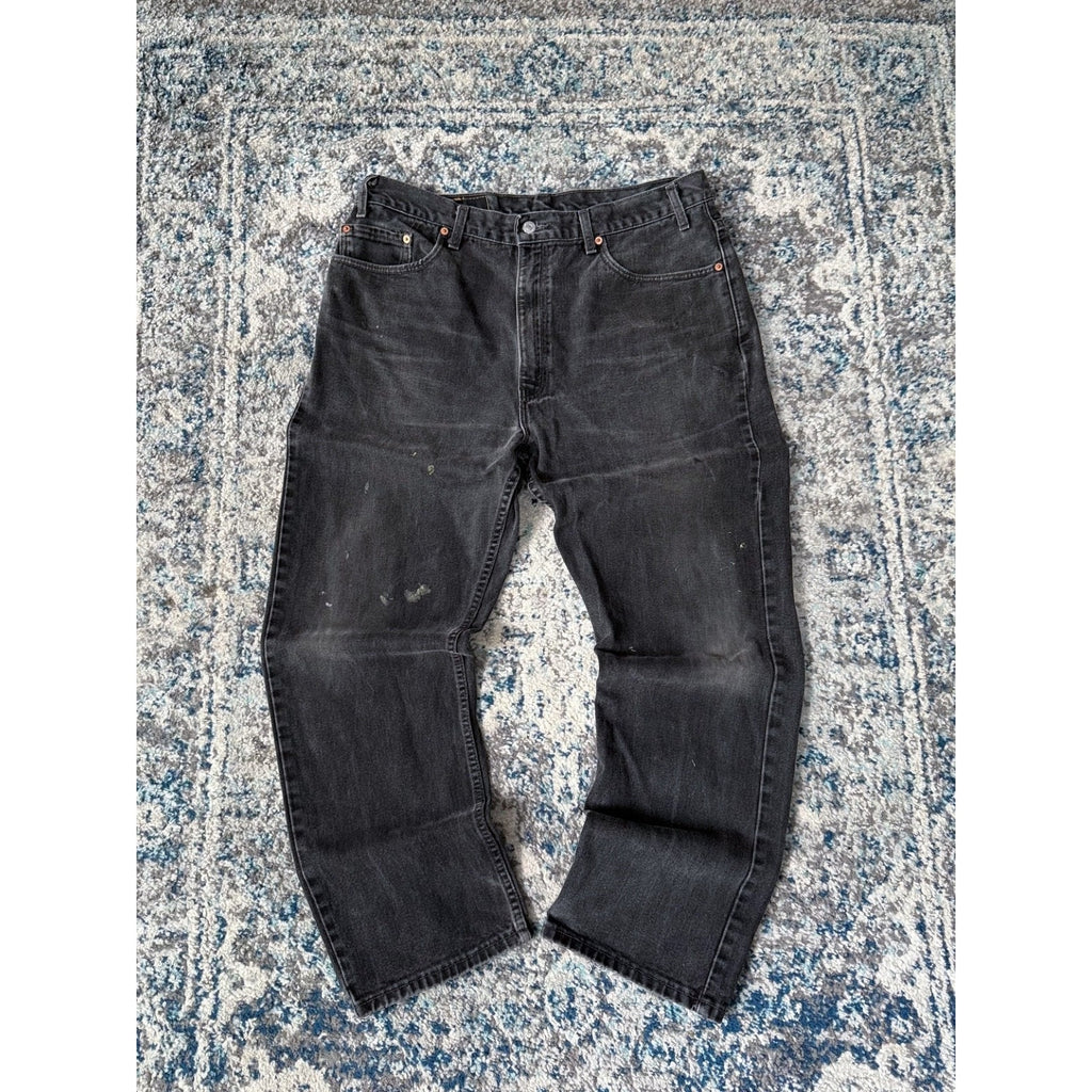 Vintage Levis 505 Red Tab Regular Fit Black Wash Denim Pants Size 38