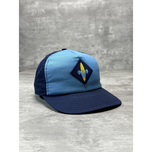 Vintage 80s/90s Boys Scouts Embroidered Patch Two Tone Snapback Hat OSFA