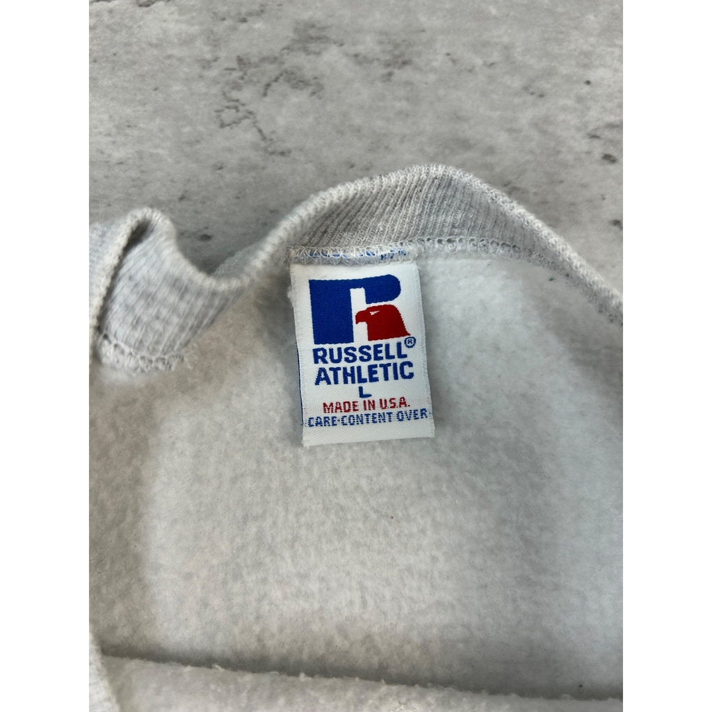 Vintage 90s Armstrong Ringsted Mustangs Collegiate Graphic Sweatshirt Size Large