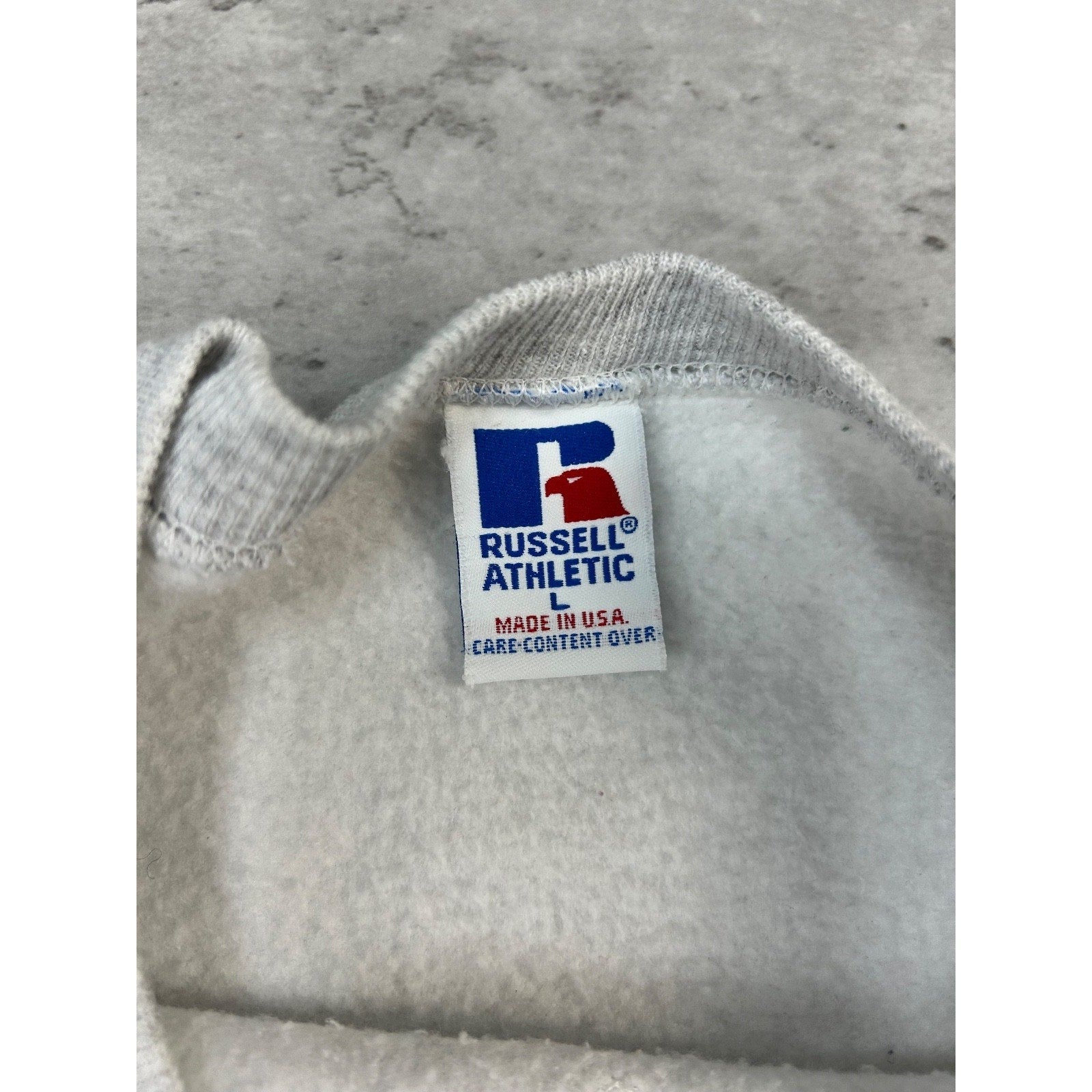 Vintage 90s Armstrong Ringsted Mustangs Collegiate Graphic Sweatshirt Size Large