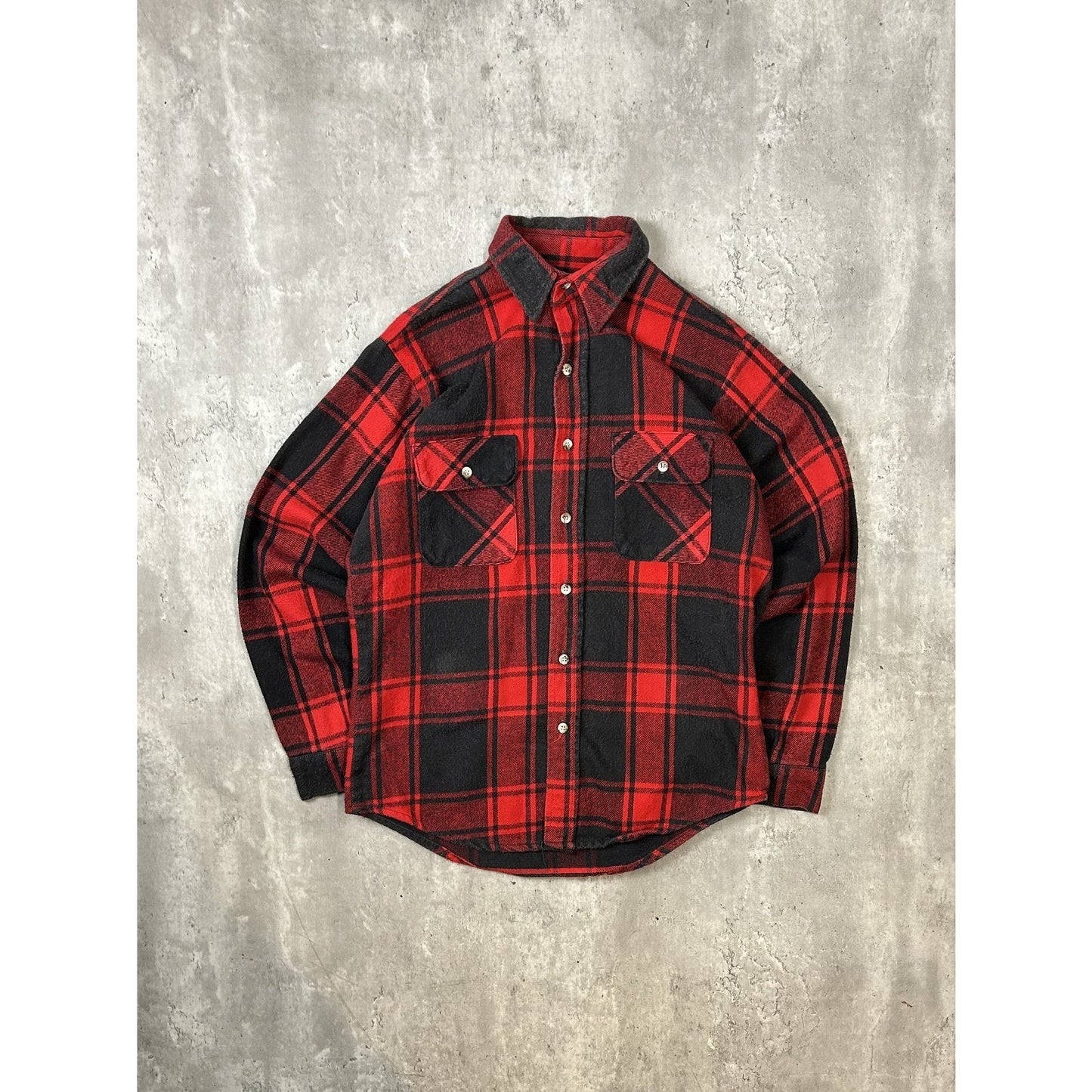 Vintage 90s Redhead Plaid Long Sleeve Double Pocket Button Up Shirt Size Large