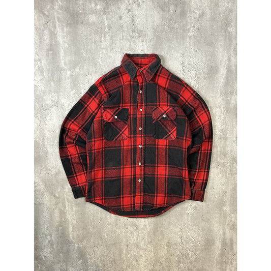 Vintage 90s Redhead Plaid Long Sleeve Double Pocket Button Up Shirt Size Large