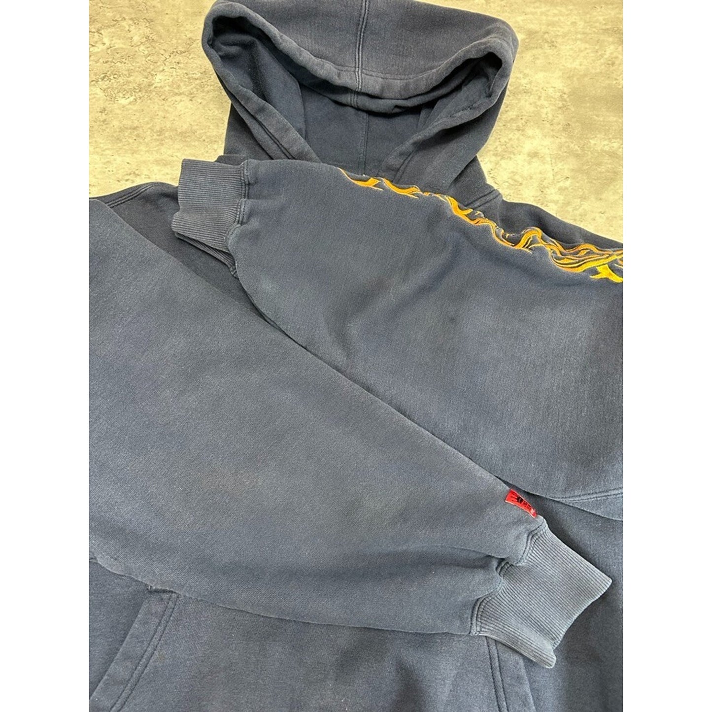 Vintage Y2K JNCO Embroidered Spellout Pullover Hooded Sweatshirt Size Medium