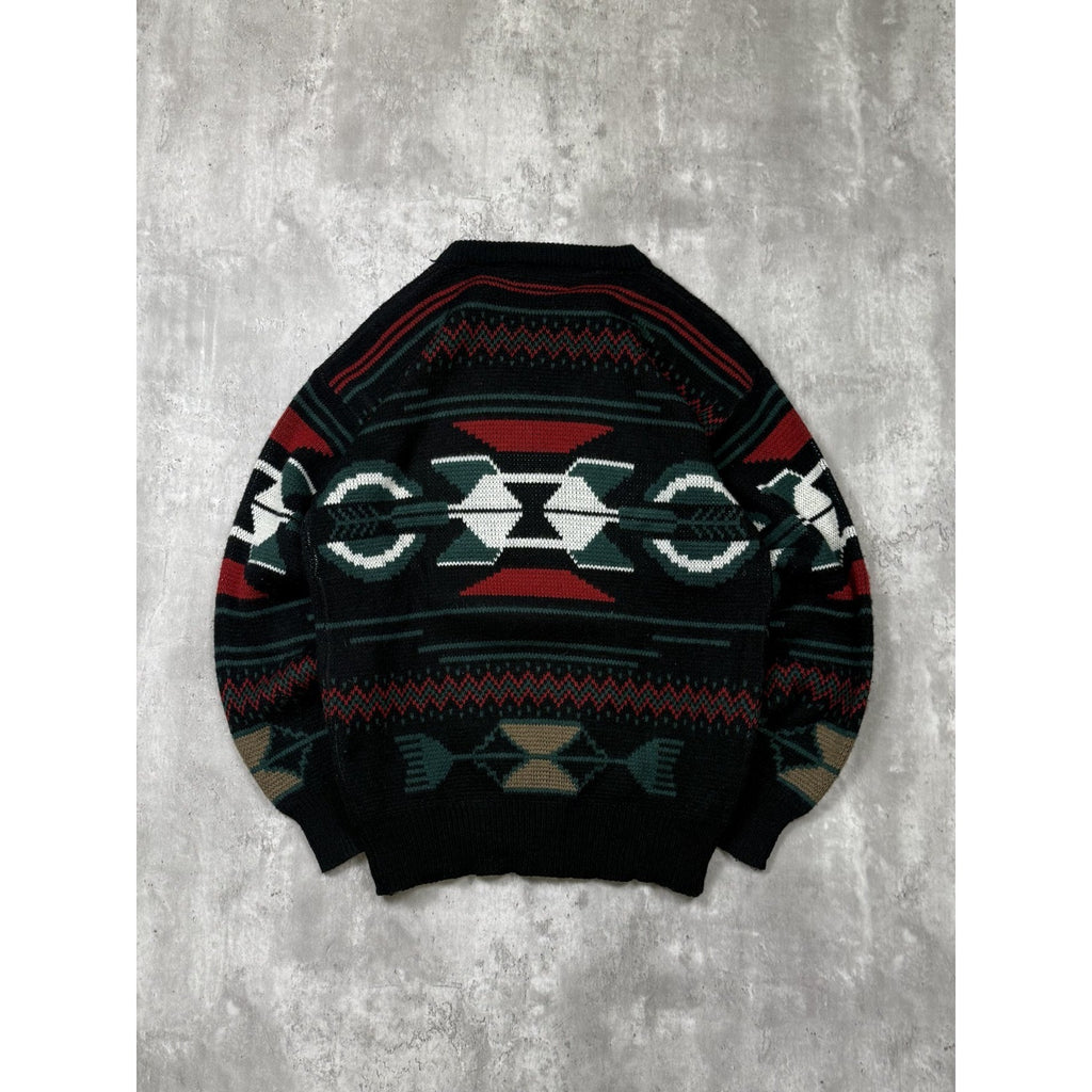 Vintage 80s/90s Weekender Aztec Pattern Print Pullover Knit Sweater Size Small