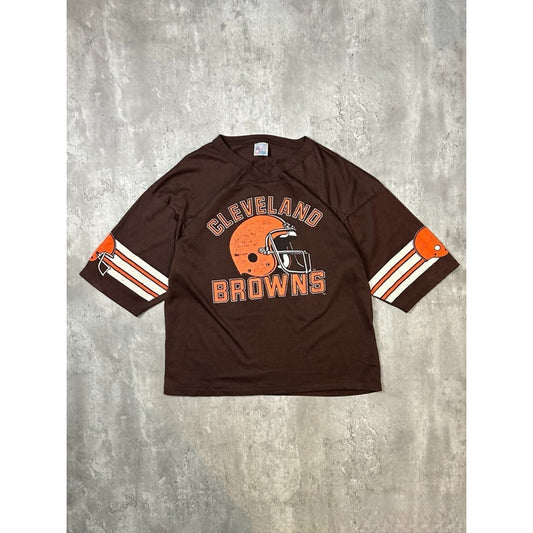 Vintage 90s Cleveland Browns NFL Helmet Graphic Spellout Football Jersey Size XL