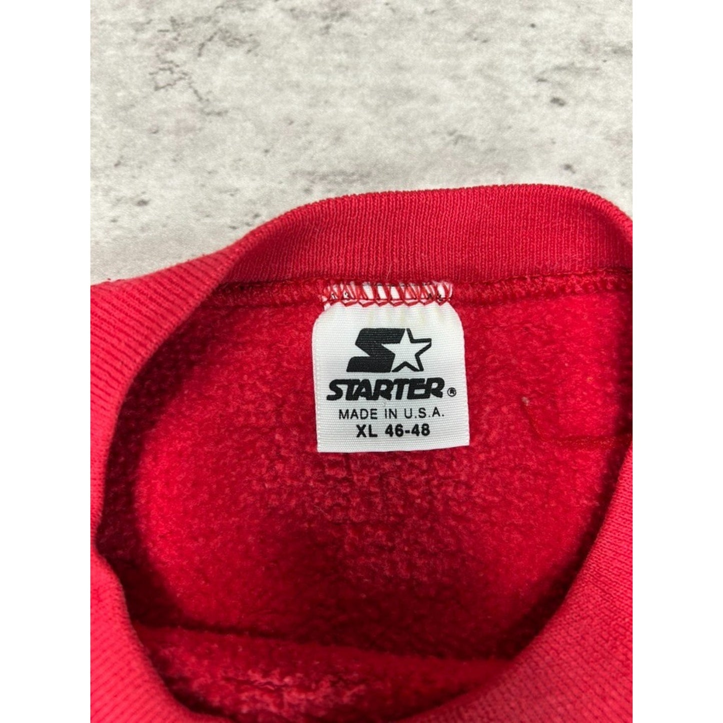 Vintage 1990 San Francisco 49ers NFL Spellout Logo Starter Sweatshirt Size XL