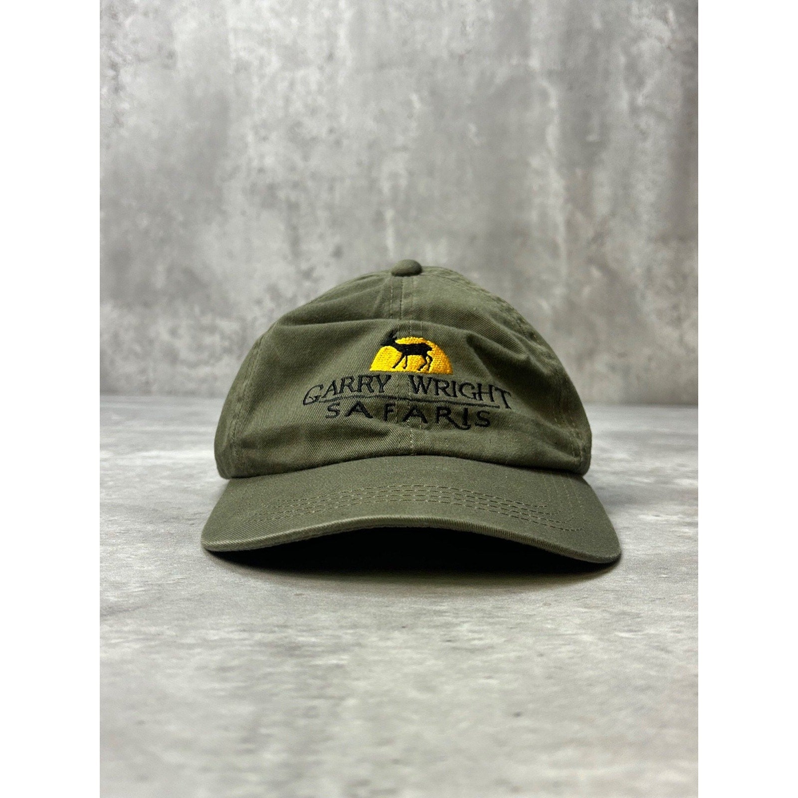 Vintage 90s Gary Wright Safaris Embroidered Spellout Strapback Hat OSFA
