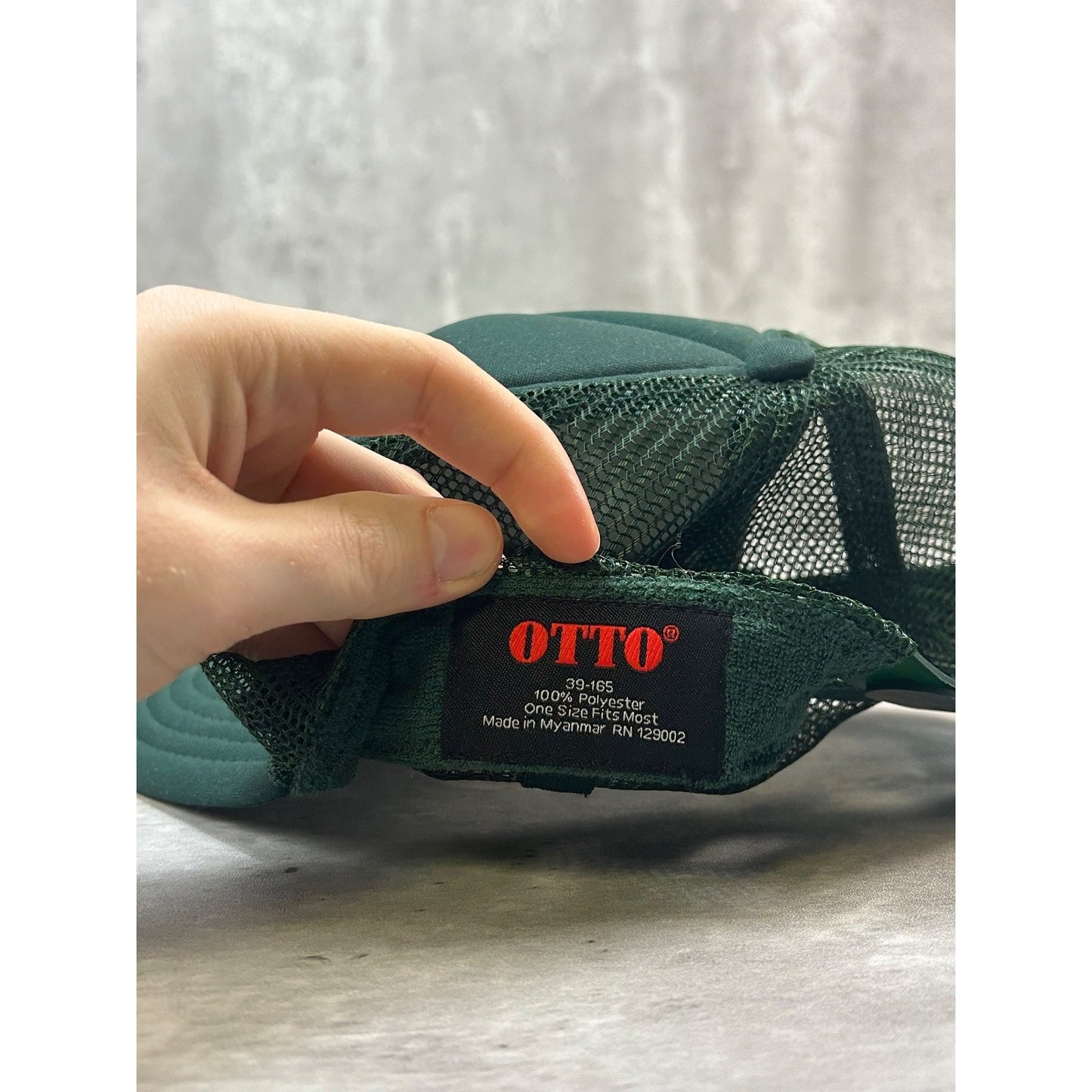 Ashville Upside Down Embroidered Spellout Trucker Snapback Hat OSFA Green