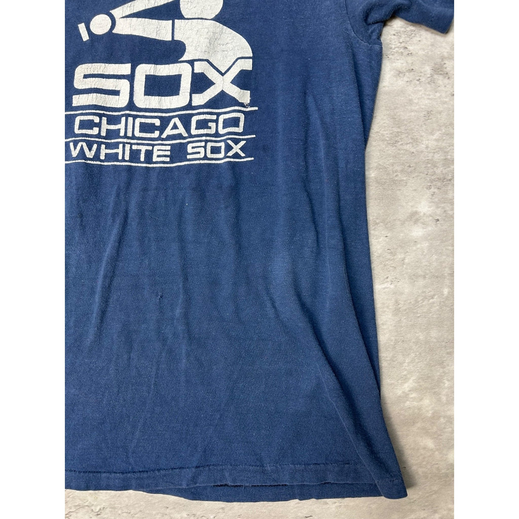 Vintage 80s Chicago White Sox MLB Retro Logo Graphic T-Shirt Size Medium