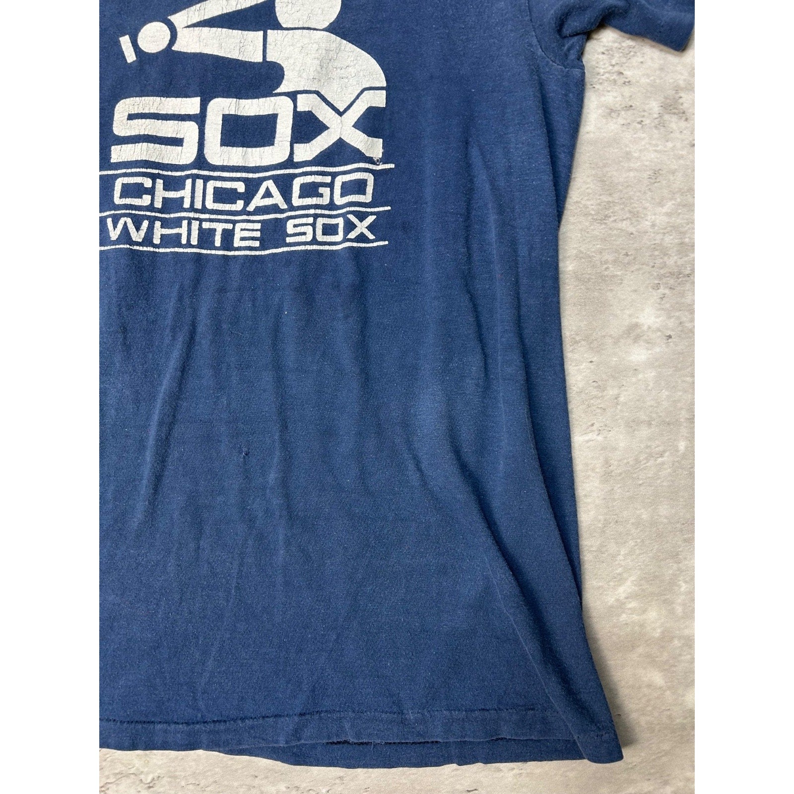 Vintage 80s Chicago White Sox MLB Retro Logo Graphic T-Shirt Size Medium