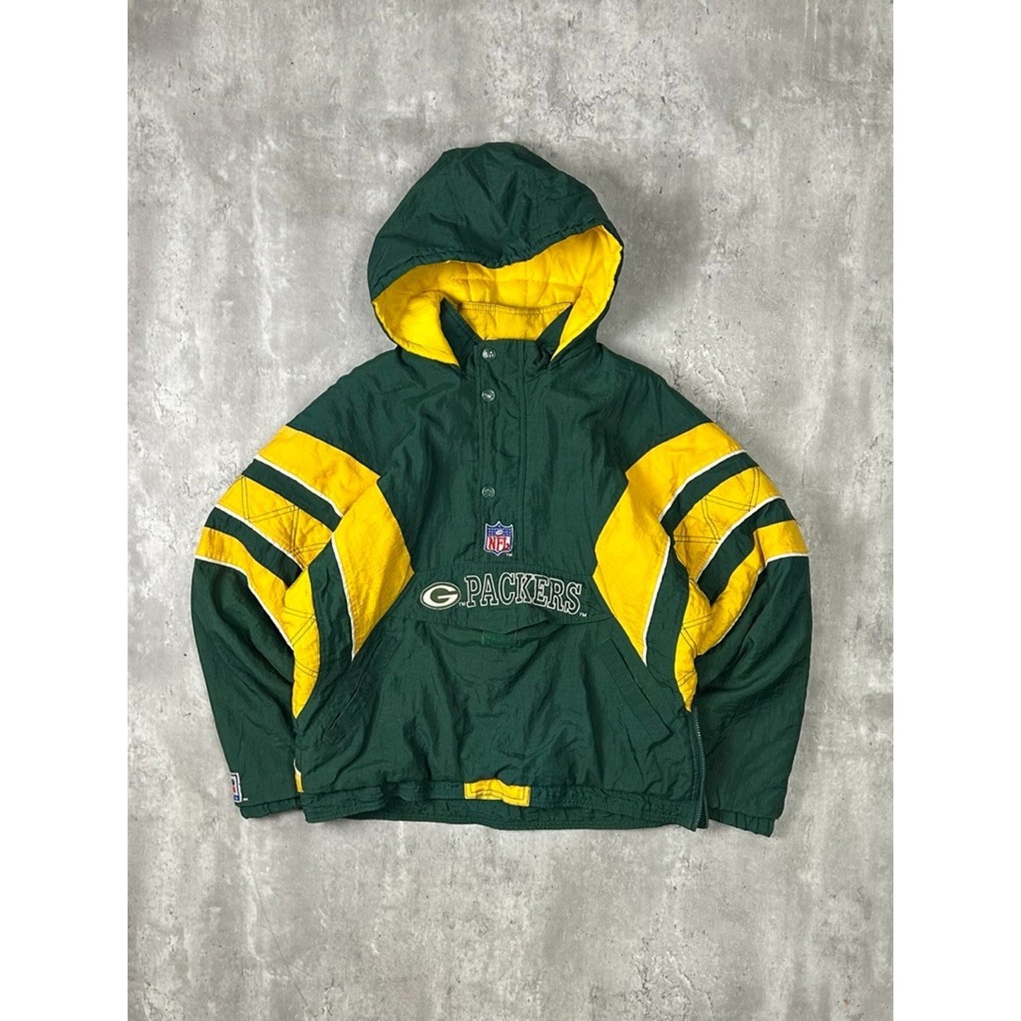 Vintage 90s Green Bay Packers NFL 1/2 Zip Pullover Starter Jacket Size XL