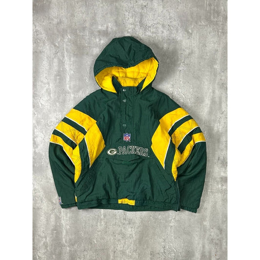 Vintage 90s Green Bay Packers NFL 1/2 Zip Pullover Starter Jacket Size XL