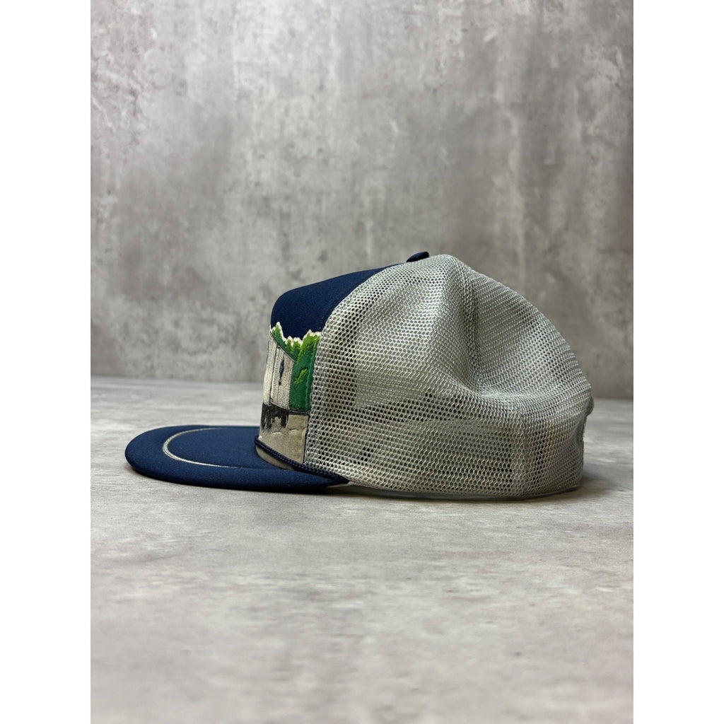 Vintage 90s Overnight Freight Trucking Graphic Trucker Snapback Hat OSFA