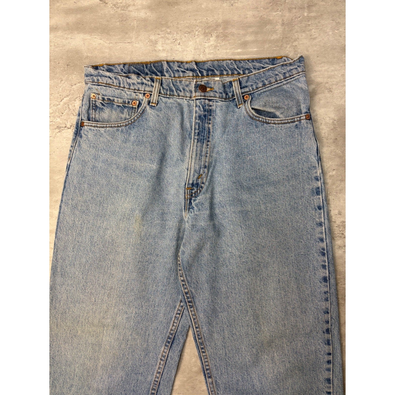 VTG 90s Levis 550 Red Tab Relaxed Tapered Leg Medium Wash Denim Pants Size 34