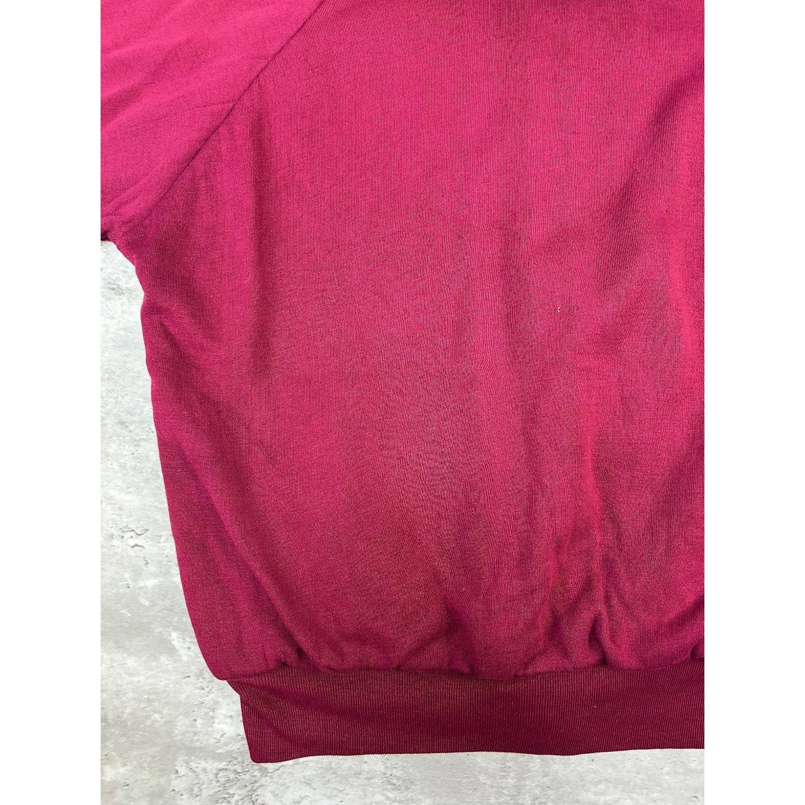 Vintage 80s Thermal Lined Full Zip Hooded Sweatshirt Size Large Maroon