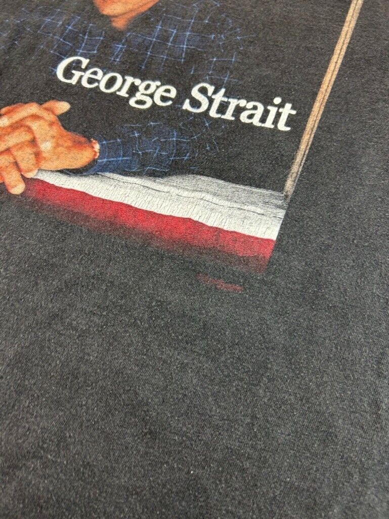 George Strait Country Music Festival Portrait Graphic T-Shirt Size Large Black