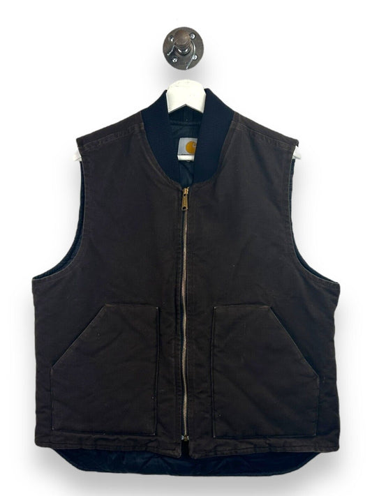 Vintage Carhartt Quilted Lined Canvas Workwear Vest Size Medium