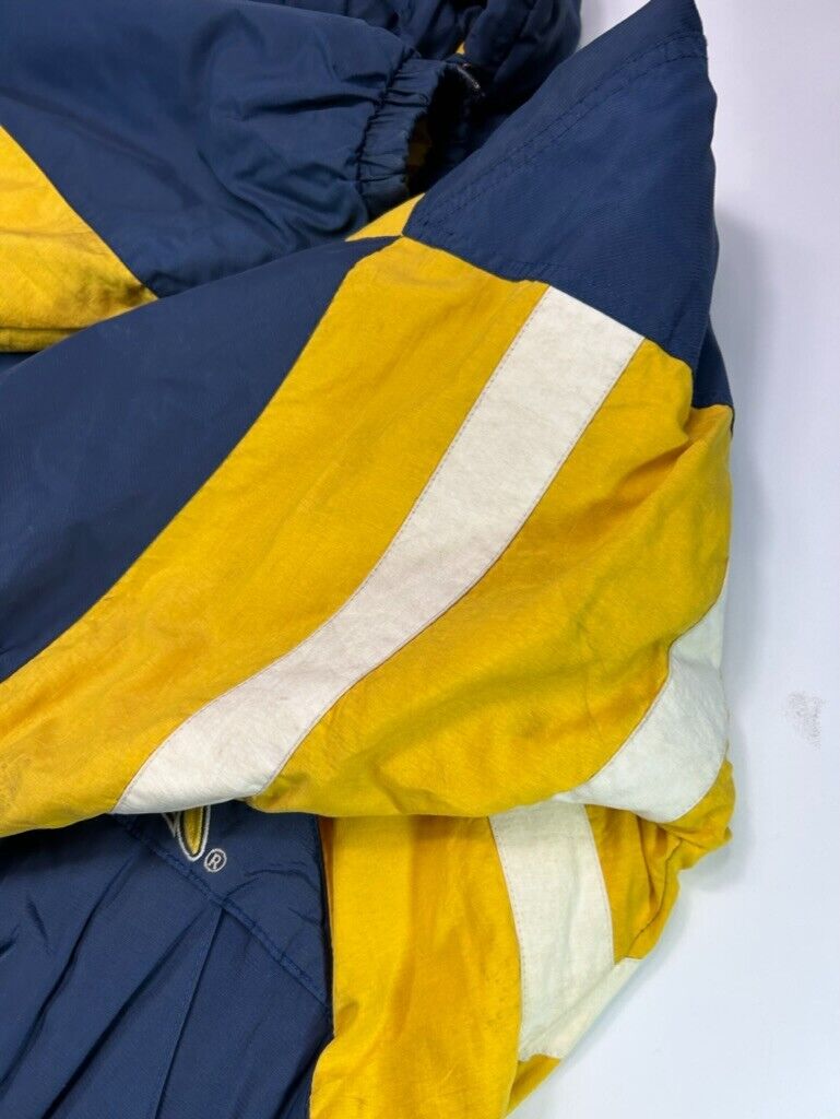 Vintage 90s Michigan Wolverines NCAA 1/2 Zip Starter Hooded Jacket Size Medium